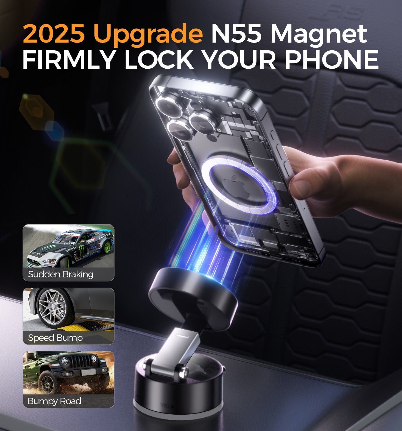 MagMount Pro™ – Magnetic Suction Car Phone Holder